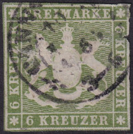 Wurttemberg 1861 Sc 26 Mi 18y Used Faulty Cannstadt Cancel Trimmed Perfs Damaged Corner - Used