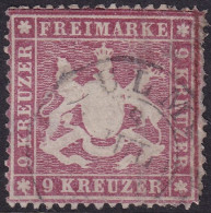 Wurttemberg 1861 Sc 27a Mi 19yb Used Faulty Ulm Cancel Repaired Right Side - Afgestempeld