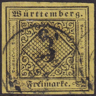 Wurttemberg 1851 Sc 2 Mi 2 Used - Usati