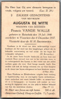 Bidprentje Ruiselede - De Witte Augusta (1846-1937) - Devotion Images