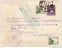 1939  FRONTESPIZIO CON ANNULLO  SANTANDER  + CENSURA MILITARE - Covers & Documents