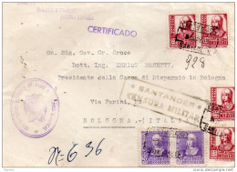 1937  FRONTESPIZIO CON ANNULLO  SANTANDER  + CENSURA MILITARE - Covers & Documents