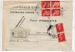 1945  - LETTERA RACCOMANDATA CON ANNULLO PADOVA SUCCURSALE 3 - Marcophilie