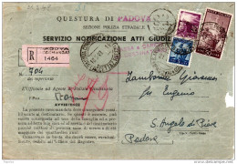 1949 LETTERA RACCOMANDATA CON ANNULLO PADOVA - 1946-60: Poststempel