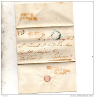 1830   LETTERA CON ANNULLO  REAL SERVIZI + FRANCA + NAPOLI  X PALERMO - 1. ...-1850 Prephilately