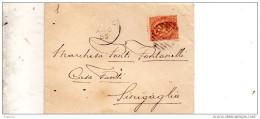 1885 LETTERA CON ANNULLO GUBBIO + AMBULANTE NAPOLI - COTRONE - Marcofilie