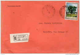 1966 LETTERA RACCOMANDATA CON ANNULLO TARANTO 4 VIA R. ELENA - 1961-70: Poststempel