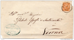 1880   LETTERA CON ANNULLO PADOVA + COMUNALE  ROVOLON - Poststempel