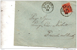 1894  LETTERA CON ANNULLO LEGNARO PADOVA - Poststempel
