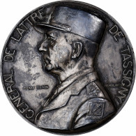 France, Médaille, Général De Lattre De Tassigny, 1945, Argent, Turin, TTB+ - Altri & Non Classificati