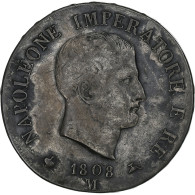 Royaume D'Italie, Napoléon I, 5 Lire, 1808, Milan, Argent, TTB, KM:10.1 - Napoleonic