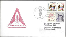 US Space Cover 1981. Columbia STS-1 In Orbit. Houston - United States