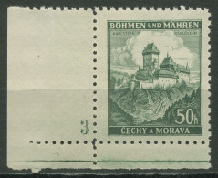 Böhmen & Mähren 1939 Ecke M. Plattennummer 50er-Bogen 26 Pl.-Nr. 3 Postfrisch - Unused Stamps