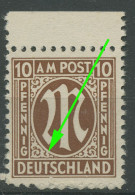 Bizone 1945 Am. Druck Mit Plattenfehler 6z IX, Papier Z Postfrisch (R7482) - Postfris