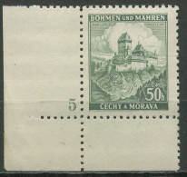 Böhmen & Mähren 1939 Ecke M. Plattennummer 100er-Bogen 26 Pl.-Nr. 5 Postfrisch - Nuovi