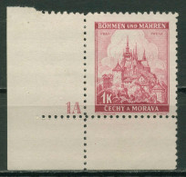 Böhmen & Mähren 1939 Ecke M. Plattennummer 100er-Bogen 28 Pl.-Nr. 1A Postfrisch - Ongebruikt