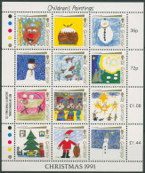 Guernsey 1991 Weihnachten ZD-Bogen 537/48 ZD-Bogen Postfrisch (C90730) - Guernsey