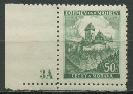 Böhmen & Mähren 1939 Ecke M. Plattennummer 50er-Bogen 26 Pl.-Nr. 3A Postfrisch - Nuovi
