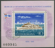 Rumänien 1981 Donaukommission Motorschiffe Block 176 Gestempelt (C92010) - Hojas Bloque