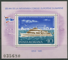 Rumänien 1981 Donaukommission Schifffahrt Block 176 Postfrisch C93062) - Blocs-feuillets