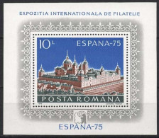 Rumänien 1975 ESPANA'75 Escorial-Palast Madrid Block 119 Postfrisch (C92066) - Blocks & Kleinbögen