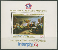 Rumänien 1976 Amerikan. Unabhängigkeitserklärung Block 130 Postfrisch (C92052) - Blocs-feuillets