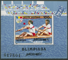 Rumänien 1992 Olymp. Sommerspiele Barcelona Rudern Block 274 Postfrisch (C92223) - Blocks & Sheetlets