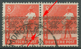 Bizone 1948 Bandaufdruck Mit Aufdruckfehler 38 Ia AF PII Im Paar Gestempelt - Oblitérés
