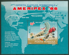Rumänien 1986 AMERIPEX Chicago Kunstflieger Block 227 Postfrisch (C92252) - Blocs-feuillets