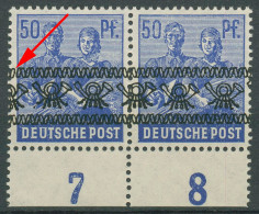 Bizone 1948 Bandaufdruck Mit Aufdruckfehler 48 I P UR AF PII Paar Postfrisch - Nuovi