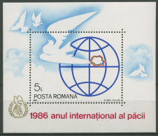 Rumänien 1986 Int. Jahr Des Friedens Friedenstaube Block 228 Postfrisch (C92251) - Blokken & Velletjes