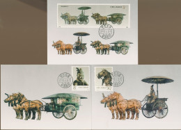China 1990 Bronzeskulpturen Maximumkarten 2300/02 MK (X18225) - Cartoline Maximum