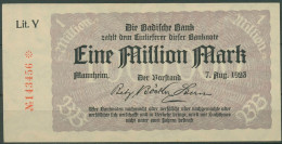 Badische Bank 1 Million Mark 1923 Lit. Y, BAD-11b. Leicht Gebraucht (K219) - Sonstige & Ohne Zuordnung