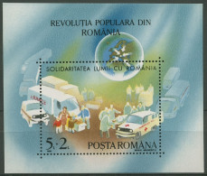 Rumänien 1990 Volksaufstand Rotes Kreuz Hilfe Block 263 Postfrisch (C92230) - Blocs-feuillets