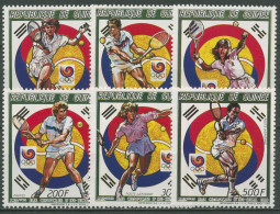 Guinea 1987 Olympische Spiele Seoul Tennis 1180/85 A Postfrisch - República De Guinea (1958-...)