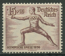 Deutsches Reich 1936 Olympische Sommerspiele Fechten 614 Postfrisch Geprüft - Ungebraucht