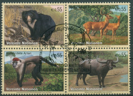 UNO Wien 2004 Gefährdete Tiere Hirsch Bär Büffel 406/09 ZD Gestempelt - Used Stamps