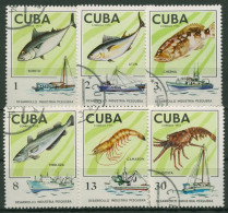 Kuba 1975 Fischereiflotte Fangschiffe Fische 2030/35 Gestempelt - Gebraucht