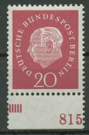 Berlin 1959 Bundespräsident Heuss (geriff. Gummierung) 184 V Teil-HAN Postfrisch - Neufs