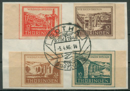 Thüringen 1946 Wiederaufbau Zerstörter Brücken 112/15 Y Gestempelt, Briefstück - Autres & Non Classés