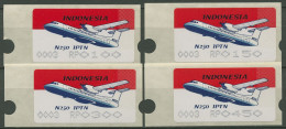 Indonesien 1996 Automatenmarke ATM Flugzeug Automat 3 Satz 4 Werte, 2.3 Postfr. - Indonésie