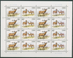 China 1999 Hirsche Isubra 3012/13 ZD-Bogen Postfrisch (SG8297) - Blocks & Kleinbögen