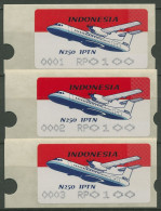 Indonesien 1996 Automatenmarke ATM Flugzeug Automat 1-3, 2.1/3 Postfrisch - Indonésie