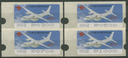 Indonesien 1996 ATM AIR SHOW Flugzeuge Automat 2, 4 Werte, 3.2e Postfrisch - Indonesia