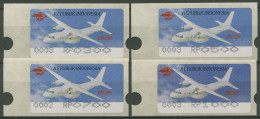 Indonesien 1996 ATM AIR SHOW Flugzeuge Automat 3, 4 Werte, 3.3e Postfrisch - Indonesia