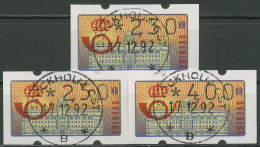 Schweden ATM 1992 Hauptpostamt Satz 3 Werte: 2,30/2,50/4,00 ATM 2 H S Gestempelt - Automatenmarken [ATM]