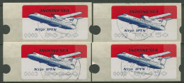 Indonesien 1996 Automatenmarke ATM Flugzeug Automat 3 Satz 4 Werte, 2.3 Gest. - Indonesia