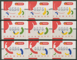 Dänemark ATM 1995 Segmente, 9 Werte, 3 Sätze ATM 2 S1, 3 S1 Und 4 S1 Postfrisch - Timbres De Distributeurs [ATM]