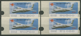 Indonesien 1996 ATM AIR SHOW Flugzeuge Automat 2, 4 Werte, 4.2e Postfrisch - Indonesia