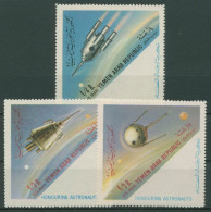 Jemen (Nordjemen) 1963 Raumfahrt Satelliten Zeichnungen 316/18 Postfrisch - Yémen